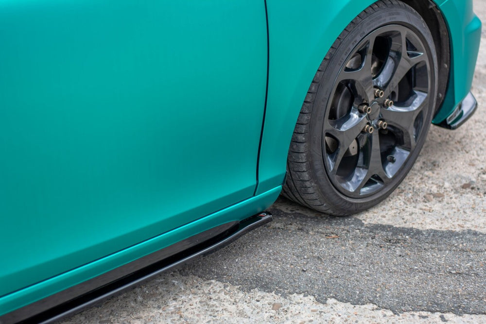Maxton Parts - Seitenschweller Ansatz (Paar) passend für Volvo V40 R-design schwarz Hochglanz
