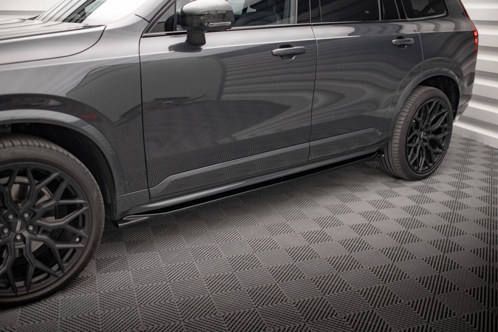 Maxton Parts - Seitenschweller Ansatz (Paar) passend für Volvo XC90 R-Design Mk2 FL schwarz Hochglanz