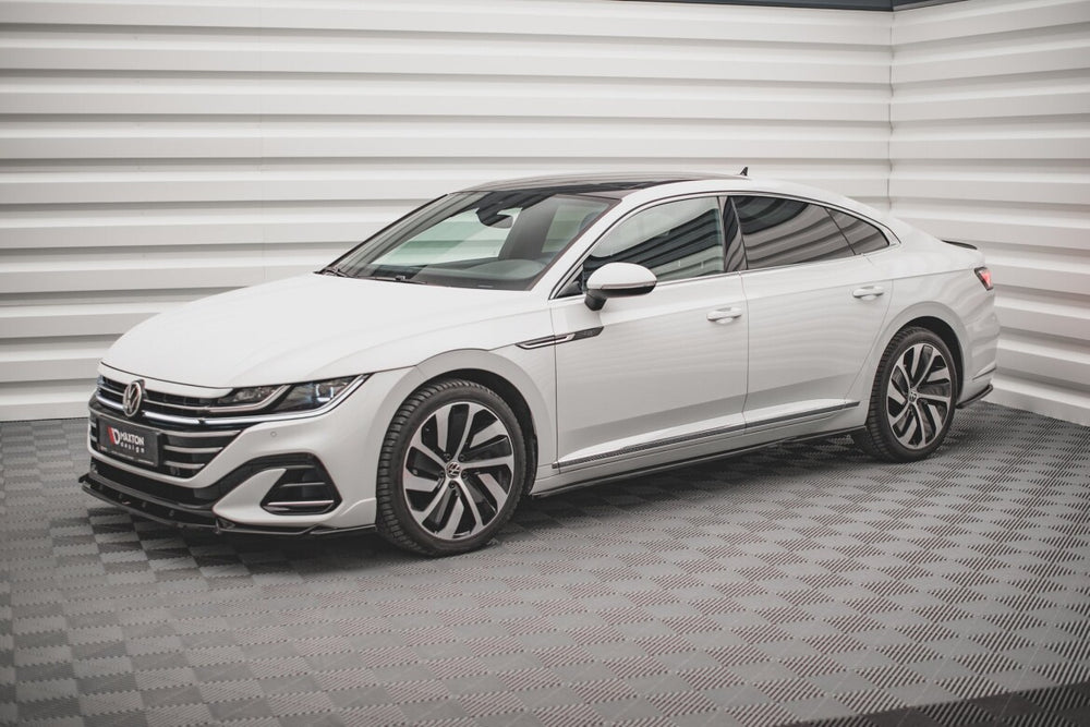 Maxton Parts - Seitenschweller Ansatz (Paar) passend für VW Arteon R/ R-Line Limousine / Shooting Brake Mk1 FL schwarz Hochglanz