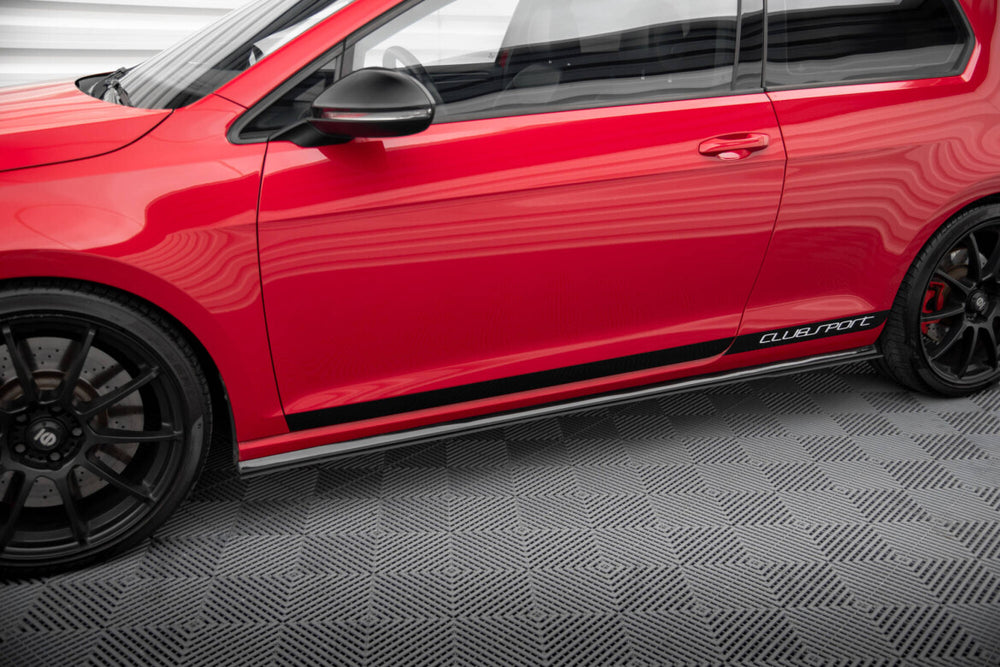 Maxton Parts - Seitenschweller Ansatz (Paar) passend für VW Golf 7 GTI CLUBSPORT schwarz matt
