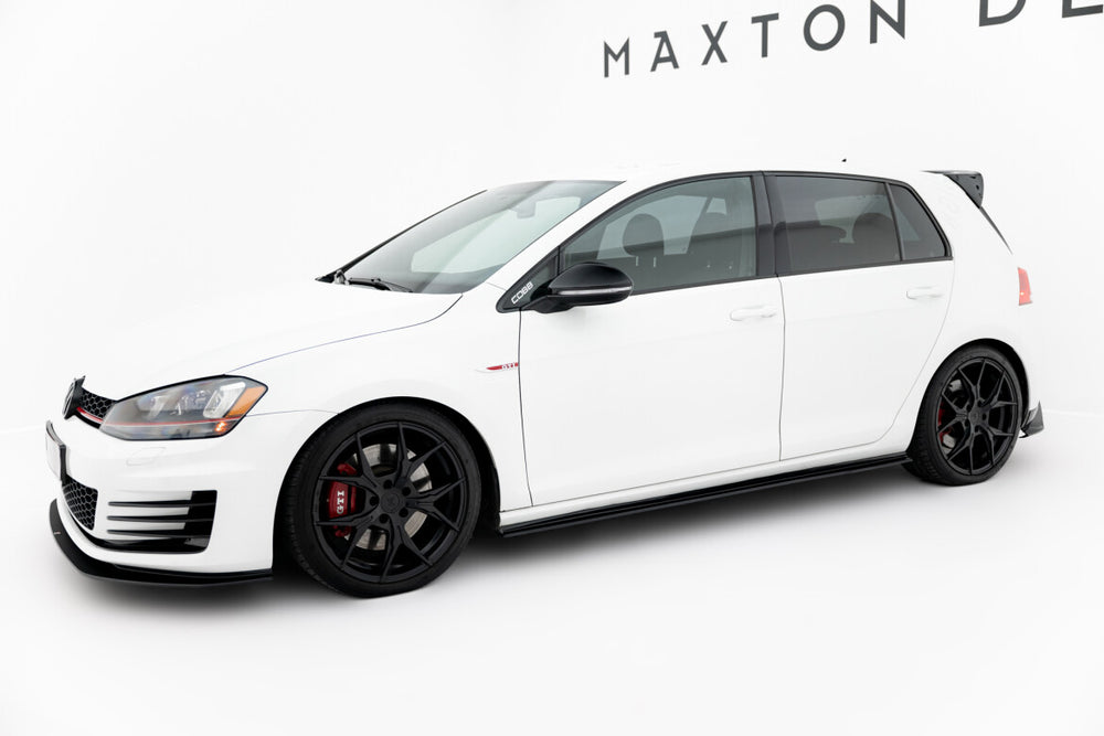 Maxton Parts - Seitenschweller Ansatz (Paar) passend für VW Golf 7 GTI schwarz matt