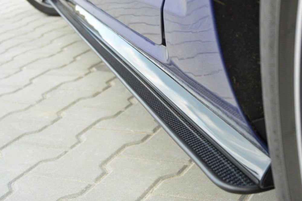 Maxton Parts - Seitenschweller Ansatz (Paar) passend für VW Golf 7 R/ R-Line FL schwarz matt