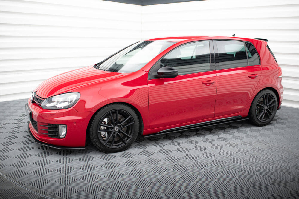 Maxton Parts - Seitenschweller Ansatz (Paar) passend für VW Golf GTI Mk6 schwarz matt