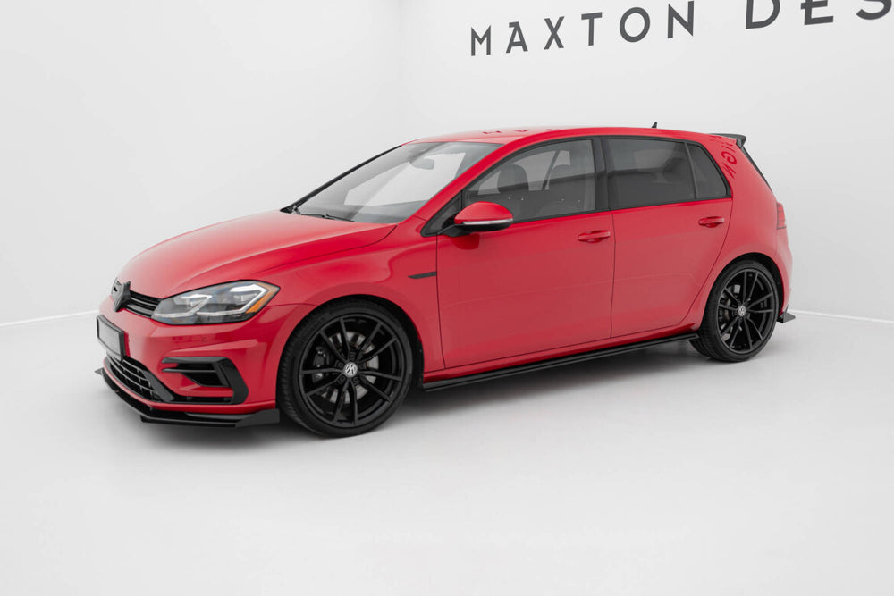 Maxton Parts - Seitenschweller Ansatz (Paar) passend für VW Golf R / R-Line Mk7 FL schwarz matt