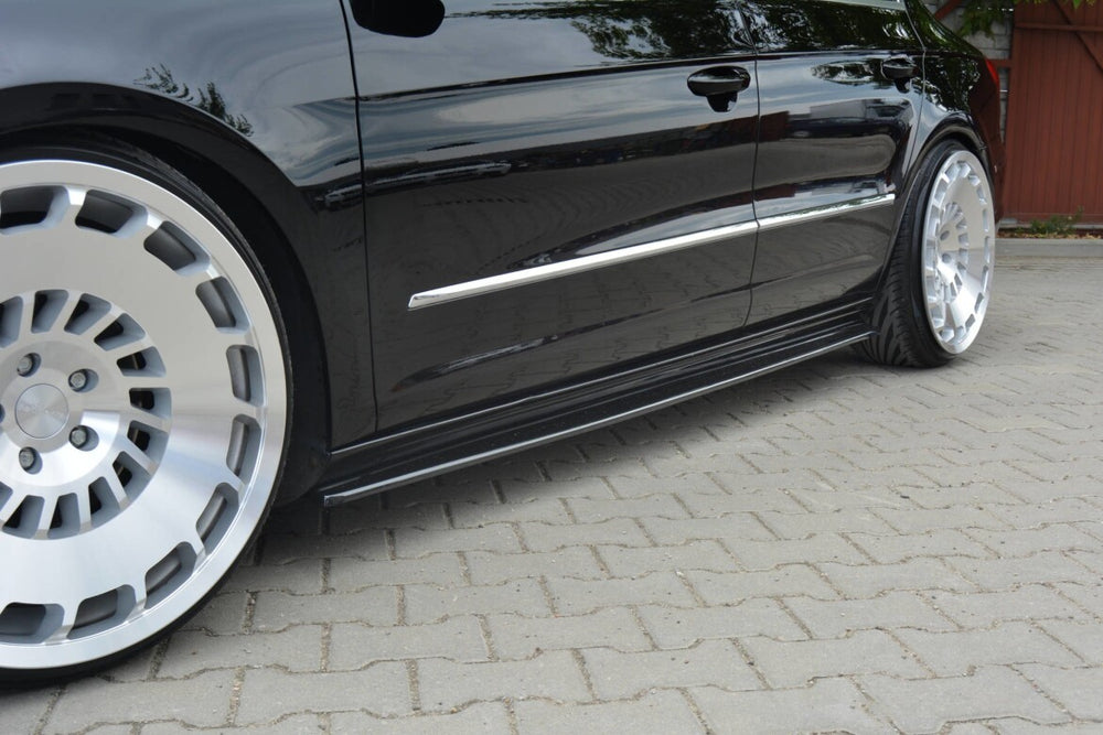 Maxton Parts - Seitenschweller Ansatz (Paar) passend für VW Passat CC Standard schwarz Hochglanz