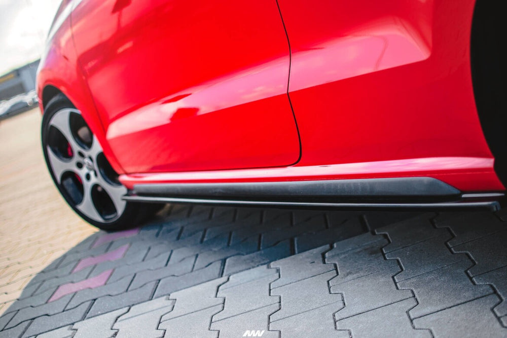 Maxton Parts - Seitenschweller Ansatz (Paar) passend für VW Polo GTI Mk5 schwarz Hochglanz