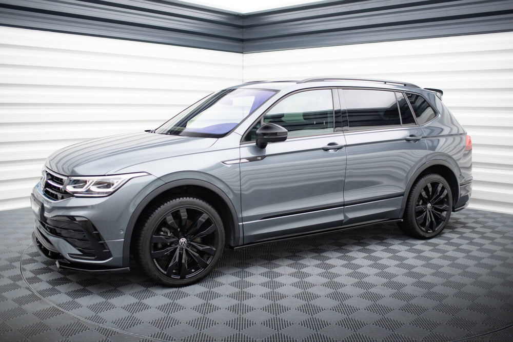 Maxton Parts - Seitenschweller Ansatz (Paar) passend für VW Tiguan Allspace Mk2 schwarz Hochglanz