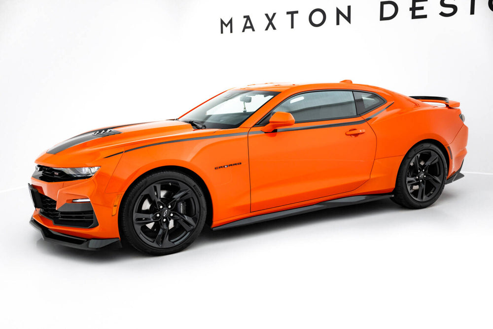 Maxton Parts - Seitenschweller Ansatz (Paar) V.1 passend für Chevrolet Camaro SS Mk6 FL schwarz Hochglanz