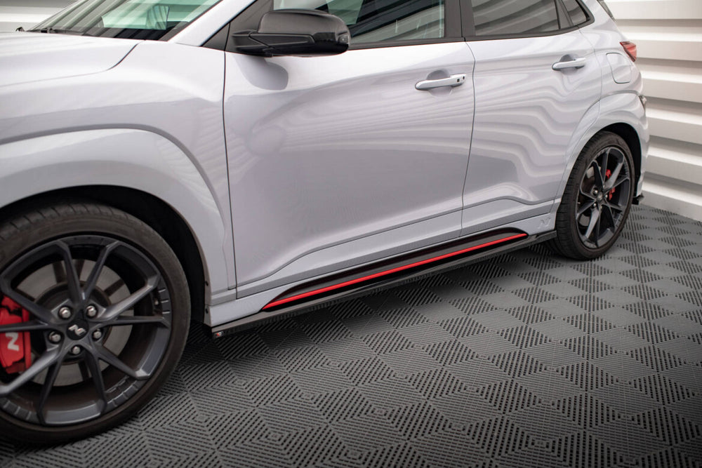 Maxton Parts - Seitenschweller Ansatz (Paar) V.1 passend für Hyundai Kona N Mk1 schwarz Hochglanz