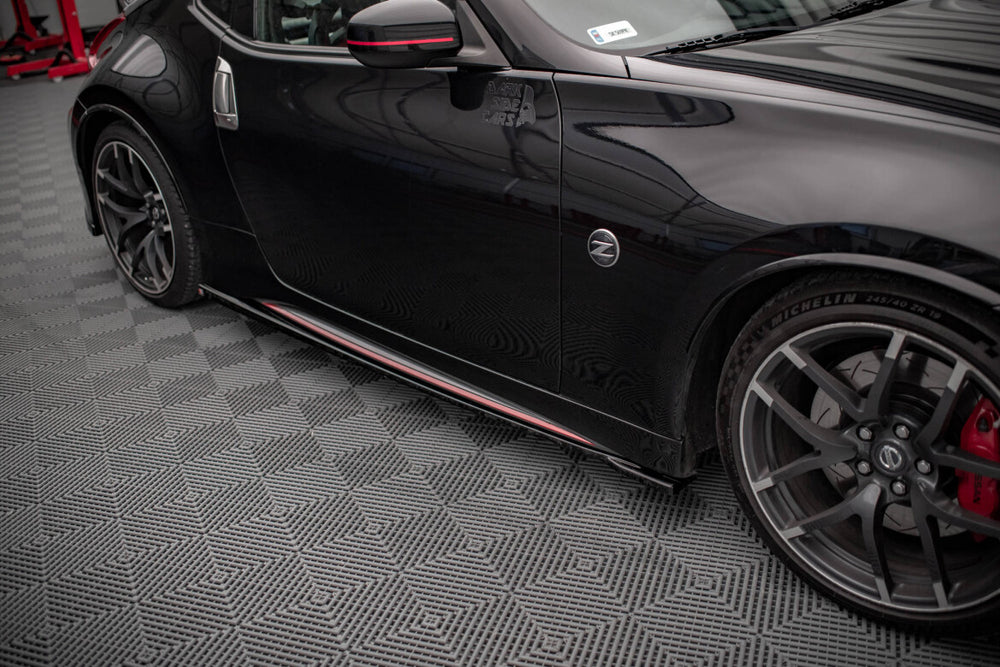 Maxton Parts - Seitenschweller Ansatz (Paar) V.1 passend für Nissan 370Z Nismo FL schwarz Hochglanz