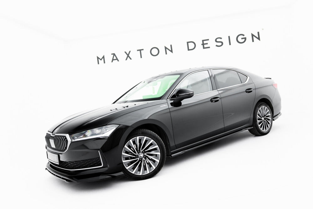 Maxton Parts - Seitenschweller Ansatz (Paar) V.1 passend für Skoda Superb Mk4 schwarz Hochglanz