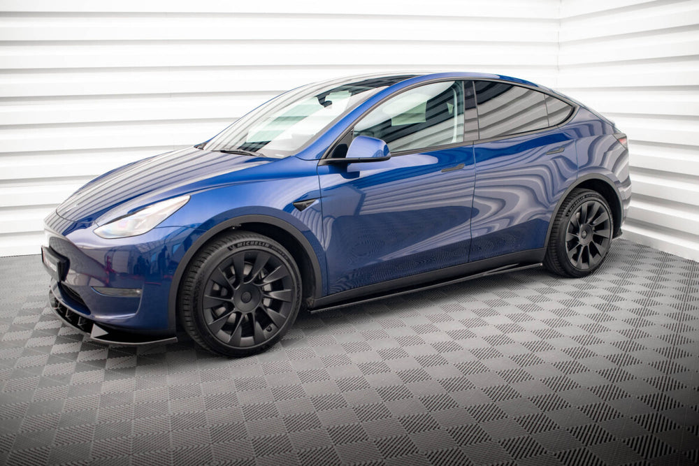 Maxton Parts - Seitenschweller Ansatz (Paar) V.1 passend für Tesla Model Y schwarz Hochglanz