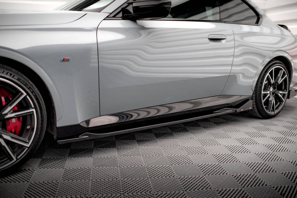 Maxton Parts - Seitenschweller Ansatz (Paar) V.2 + Flaps passend für BMW 2 Coupe M-Paket / M240i G42
