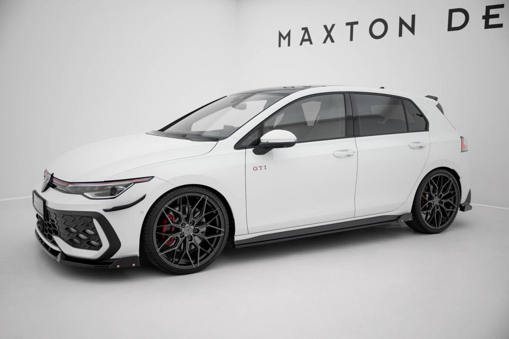 Maxton Parts - Seitenschweller Ansatz (Paar) V.2 + Flaps passend für VW Golf GTI / GTE / GTI Clubsport / GTD / R-Line Mk8