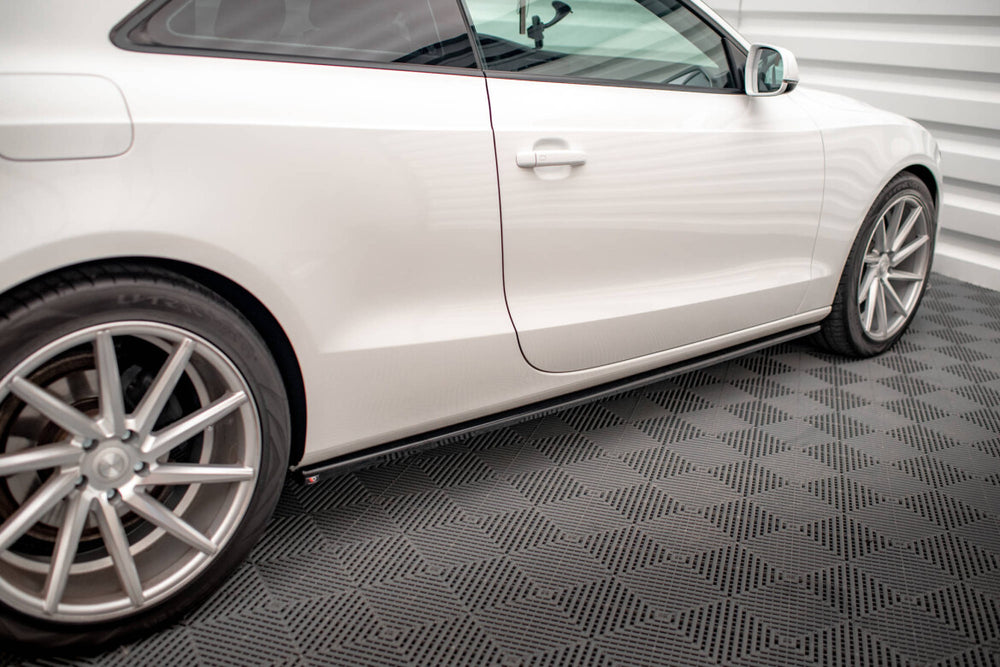 Maxton Parts - Seitenschweller Ansatz (Paar) V.2 passend für Audi A5 / A5 S-Line / S5 Coupe 8T schwarz Hochglanz
