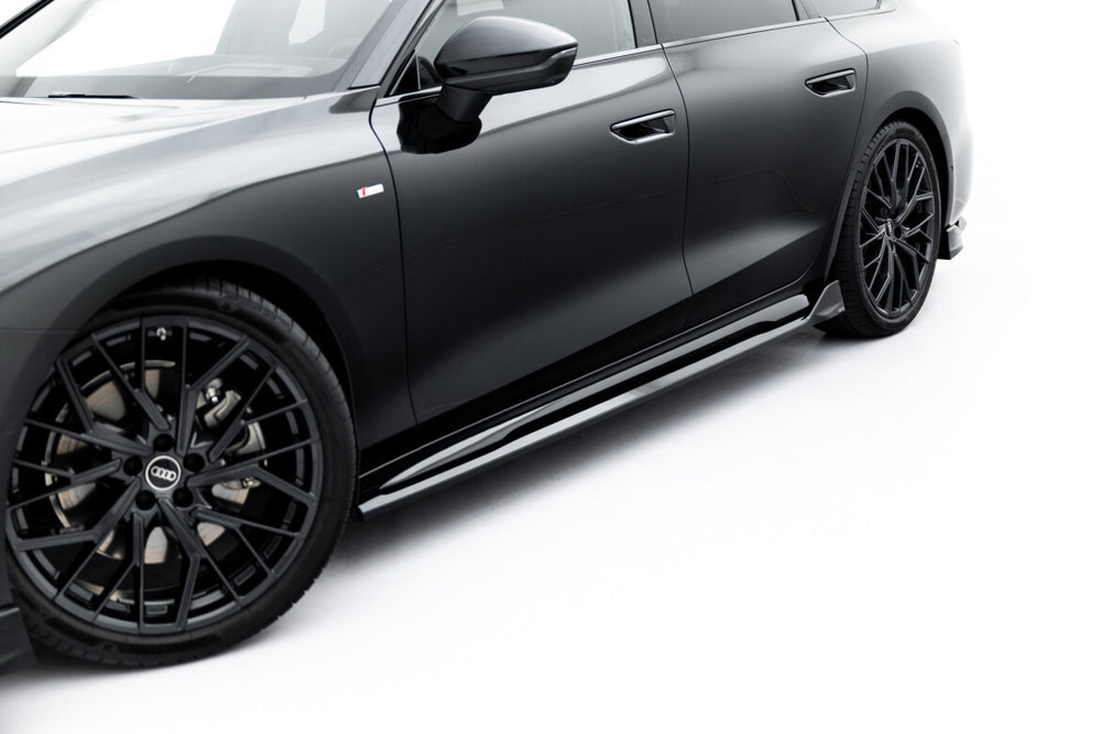 Maxton Parts - Seitenschweller Ansatz (Paar) V.2 passend für Audi A6 S-Line C9 schwarz Hochglanz