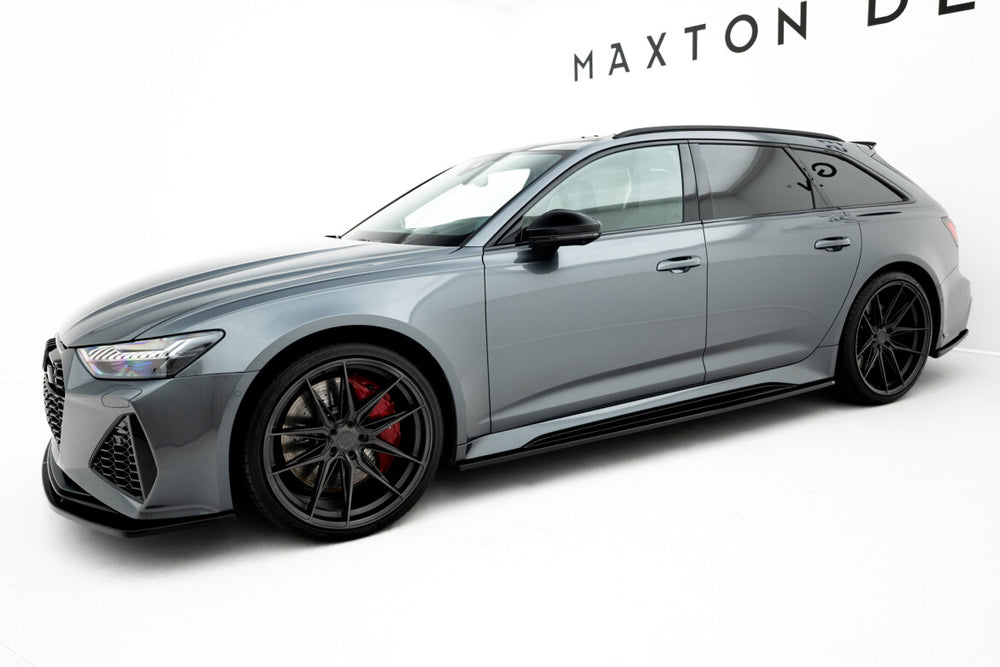 Maxton Parts - Seitenschweller Ansatz (Paar) V.2 passend für Audi RS6 C8 / C8 FL schwarz Hochglanz