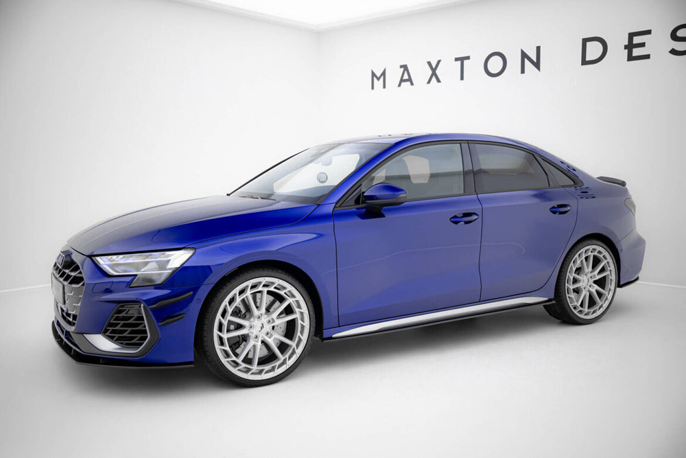 Maxton Parts - Seitenschweller Ansatz (Paar) V.2 passend für Audi S3 / A3 S-Line Sportback / Limo 8Y / 8Y FL schwarz matt