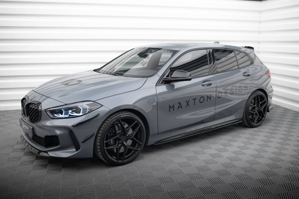 Maxton Parts - Seitenschweller Ansatz (Paar) V.2 passend für BMW 1er M-Paket / M135i / 128ti schwarz Hochglanz