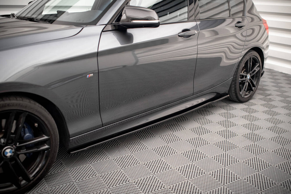 Maxton Parts - Seitenschweller Ansatz (Paar) V.2 passend für. BMW 1er M135i / M140i / M-Paket F20 schwarz Hochglanz