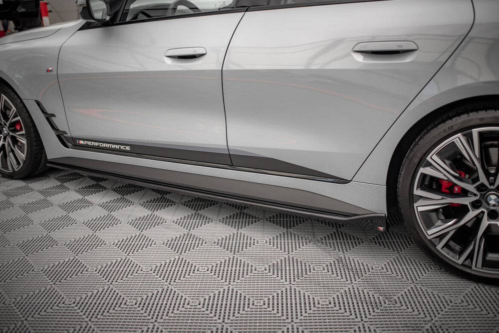 Maxton Parts - Seitenschweller Ansatz (Paar) V.2 passend für BMW 4er Gran Coupe M-Paket / M440i G26 schwarz Hochglanz
