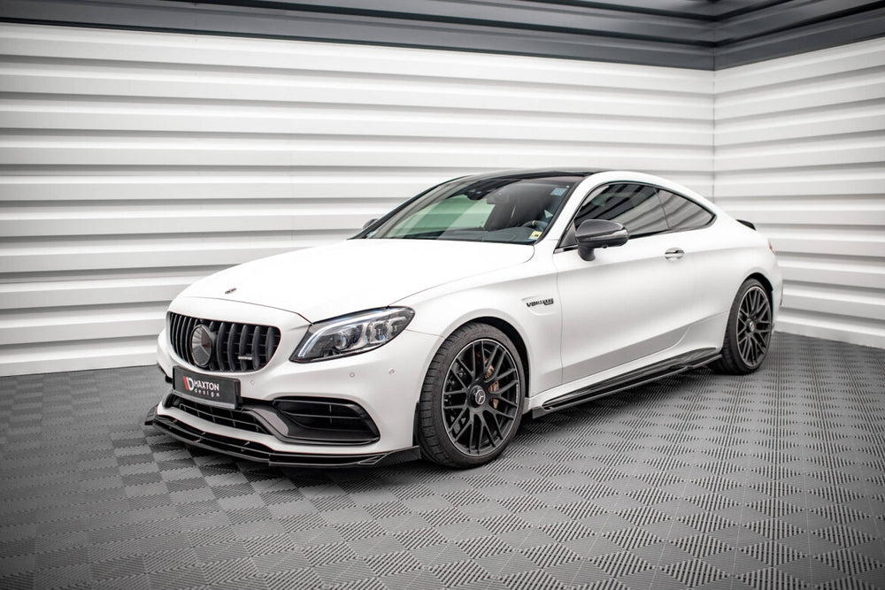 Maxton Parts - Seitenschweller Ansatz (Paar) V.2 passend für Mercedes-AMG C 63 AMG Coupe C205 FL schwarz Hochglanz
