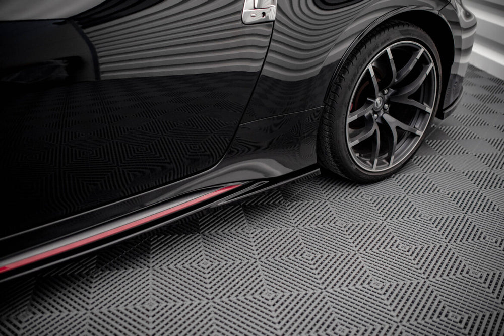 Maxton Parts - Seitenschweller Ansatz (Paar) V.2 passend für Nissan 370Z Nismo FL schwarz Hochglanz