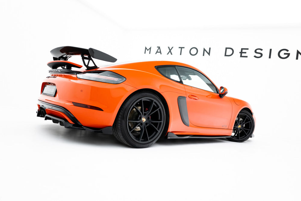 Maxton Parts - Seitenschweller Ansatz (Paar) V.2 passend für Porsche 718 Cayman GTS 982c schwarz Hochglanz