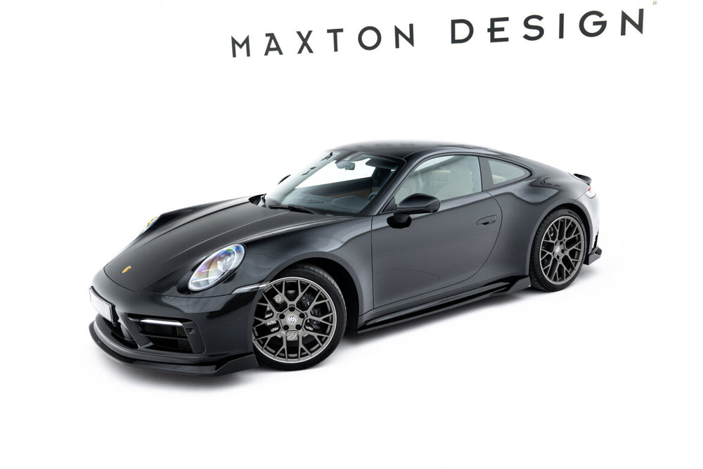 Maxton Parts - Seitenschweller Ansatz (Paar) V.2 passend für Porsche 911 Carrera Sport Design 992 schwarz Hochglanz