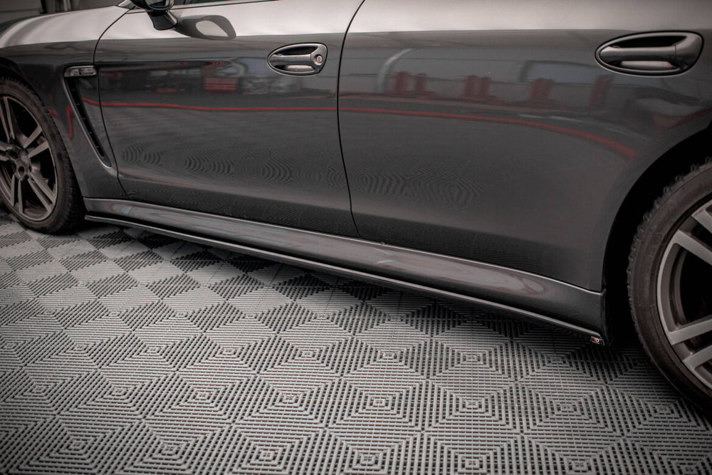 Maxton Parts - Seitenschweller Ansatz (Paar) V.2 passend für Porsche Panamera / Panamera Diesel / Panamera Turbo 970 schwarz Hochglanz