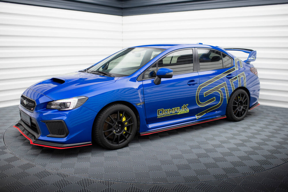Maxton Parts - Seitenschweller Ansatz (Paar) V.2 passend für Subaru WRX STI schwarz Hochglanz