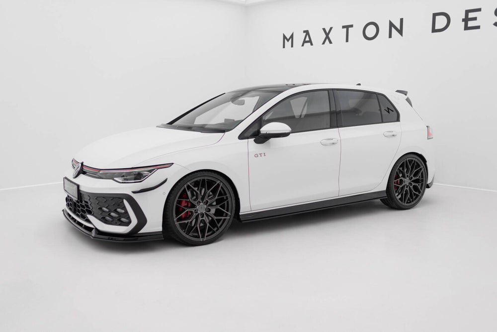 Maxton Parts - Seitenschweller Ansatz (Paar) V.2 passend für VW Golf GTI / GTE / GTI Clubsport / R-Line Mk8 schwarz matt