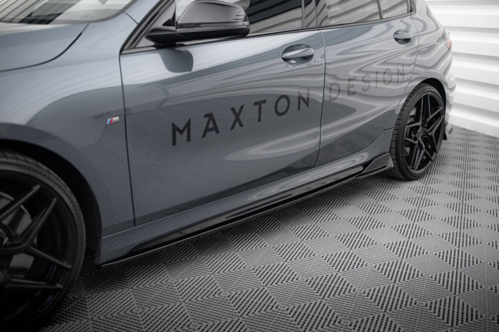 Maxton Parts - Seitenschweller Ansatz (Paar) V.3 passend für BMW 1er M-Paket/ M135i / 128ti F40 schwarz Hochglanz