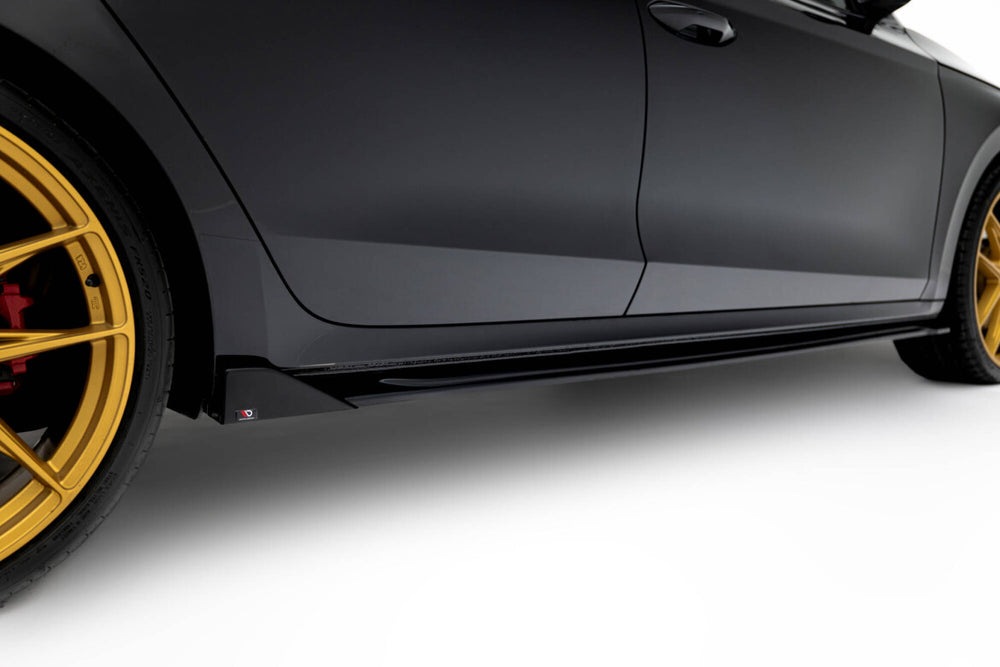 Maxton Parts - Seitenschweller Ansatz (Paar) V.4 passend für Skoda Octavia RS Liftback / Combi Mk4 schwarz Hochglanz