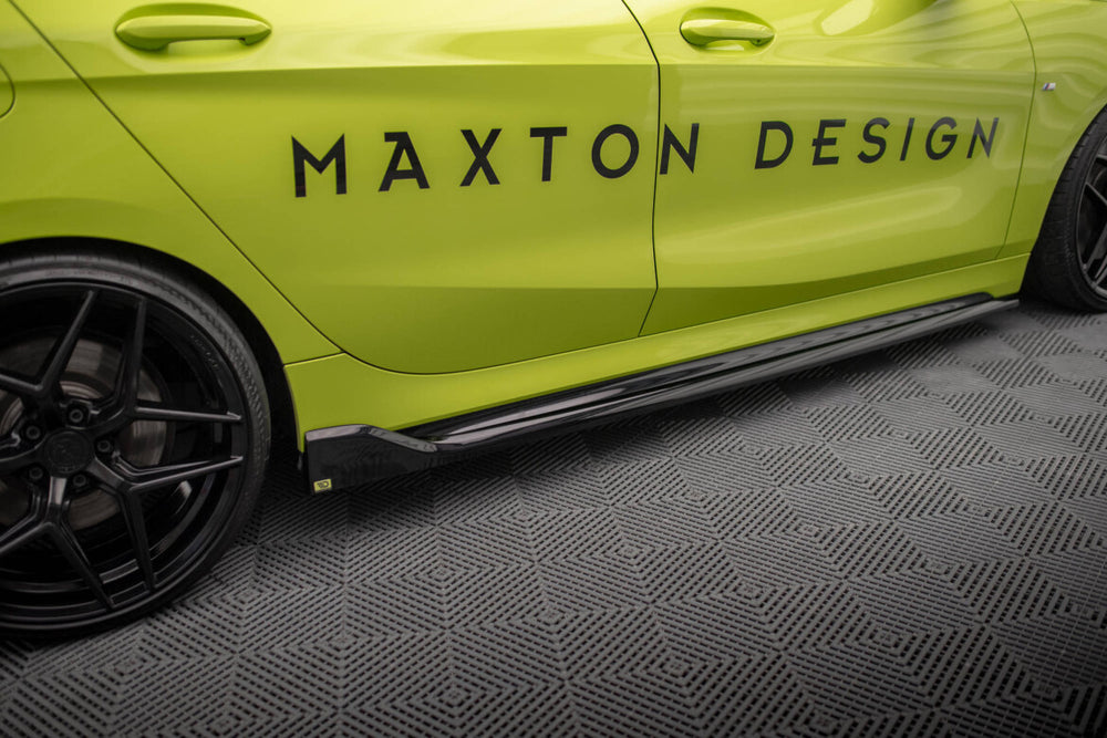 Maxton Parts - Seitenschweller Ansatz (Paar) V.5 passend für BMW 1er M-Paket/ M135i / 128ti F40 schwarz Hochglanz