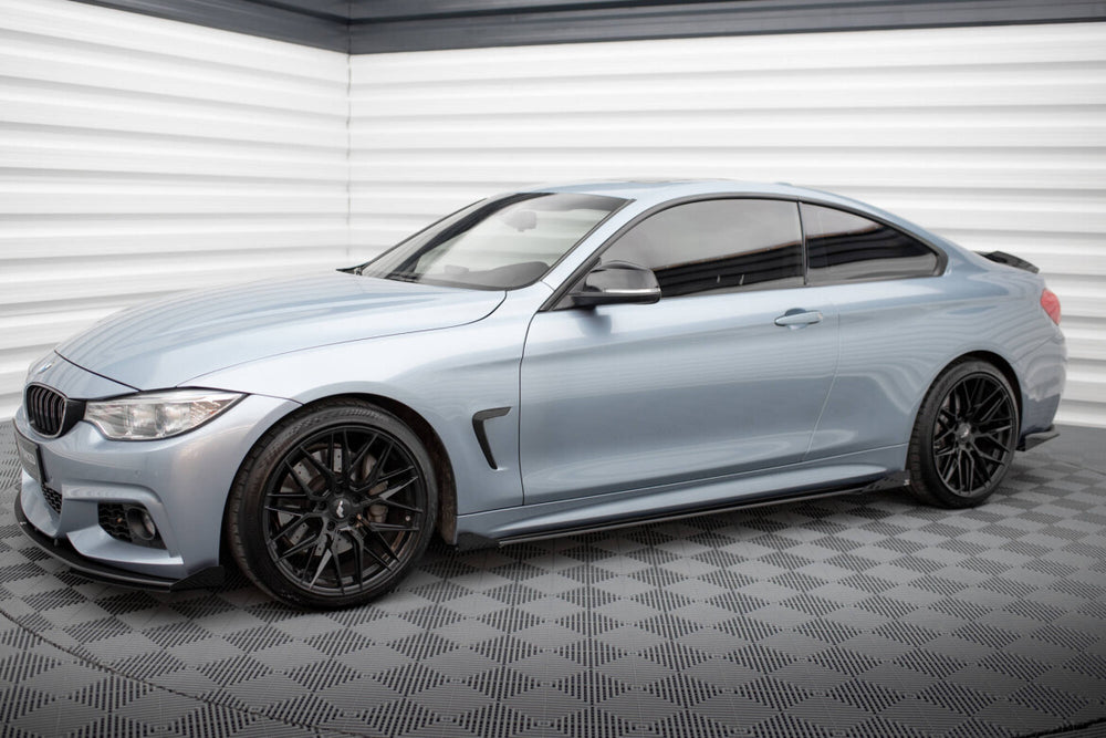 Maxton Parts - Seitenschweller Flaps passend für BMW 4er Coupe / Gran Coupe / Cabrio M-Paket F32 / F36 / F33 schwarz Hochglanz