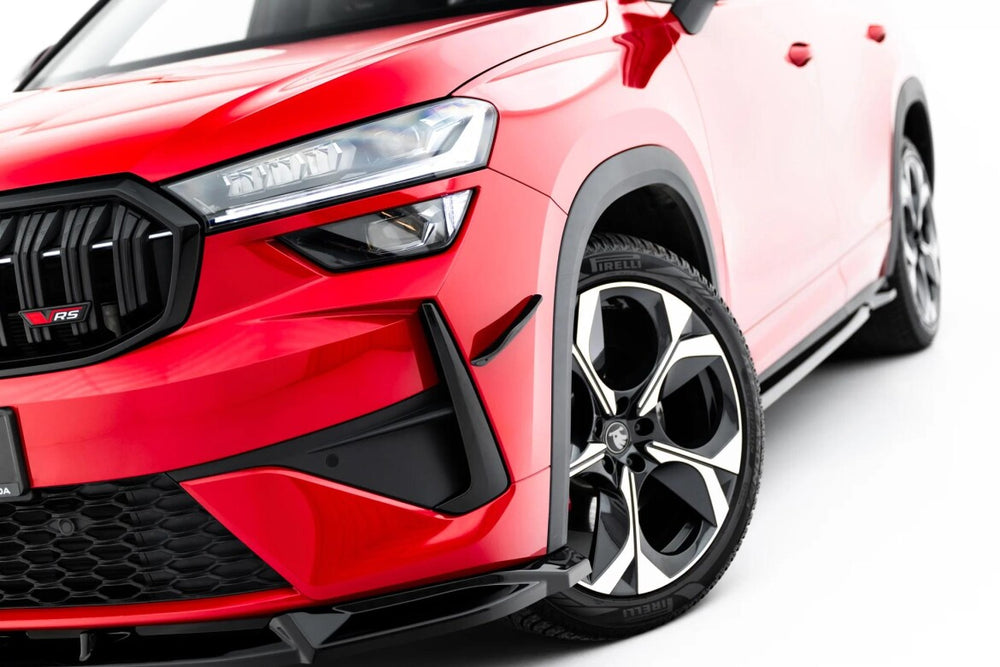 Maxton Parts - Stoßstangen Flaps Wings vorne Canards passend für Skoda Kodiaq RS Mk2 schwarz matt