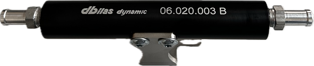 Benzingalerie (Rail) (Kraftstoffleiste) aus Aluminium mit zwei Abgängen (06.020.003B)