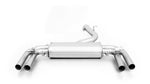 Sportauspuff für Audi A3 Sedan Quattro - Verbindungsrohr inkl. Adapter / Endrohr-Set (4-teilig), Street Race Black Chrome