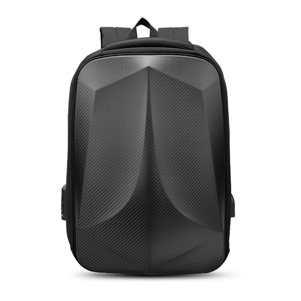 MAX CARBON „BLACKCORE“ MATT Carbon Rucksack inkl. Schloss und Ladelkabel