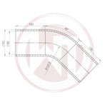 Ø80mm Silikonschlauch 45° Bogen schwarz