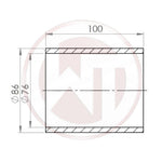Ø76mm Silikonverbinder gerade schwarz