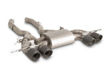Sportauspuff für BMW M2, G87 - Ersatzrohr für Sekundärkatalysator / Racing Sportauspuff zentriert / OPT GT Endrohr-Set (4-teilig), Titan gebürstet