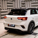 OPF-Back Sportauspuff System für VW T-Roc A1 R - Racing Endschalldämpfer mittig / OPT GT Endrohr-Set (4-teilig), Titan gebürstet