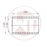 Ø55mm Silikonverbinder gerade schwarz