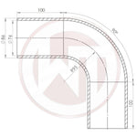 Ø76mm Silikonschlauch 90° Bogen schwarz