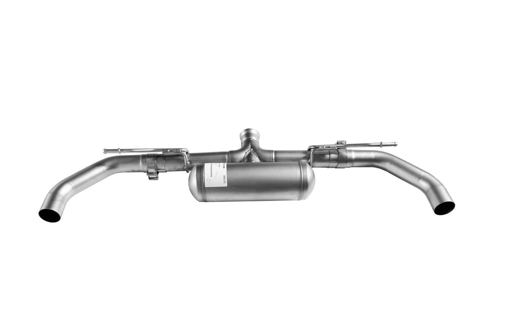 Sportauspuff für VW Golf 8 CD GTI - Racing  OPF-Back Vorschalldämpfer / Endrohr-Set, Ø 102 mm , schräg, Black Chrome (1-951021-1000-6)