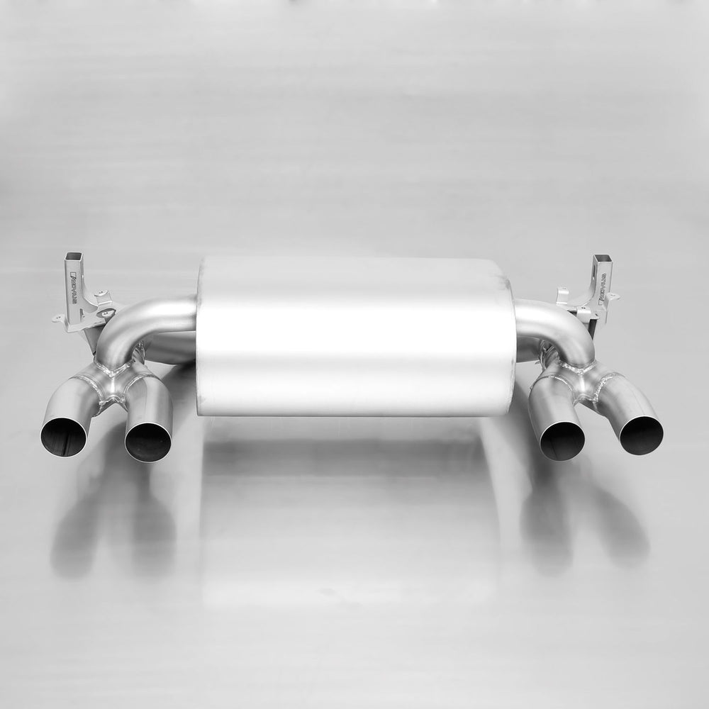 Abgasanlage für BMW F80/F82 (Limo & Coupé inkl. LCI) - Keiner / 4-teiliger Endrohrsatz, Ø 102 mm angeschrägt, schwarz Chrom