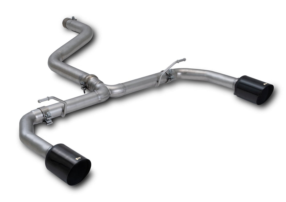 Axle-Back-Anlage für FORD Focus MK4, DEH ST - RACING Y-Rohr / Endschalldämpferersatzrohr  inkl. Verbindungsrohr mit Kugelanschluss / Endrohr-Set, Ø 102 mm , schräg, Black Chrome (1-202020-1000-17)