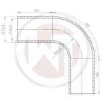 Ø63,5mm Silikonschlauch 90° Bogen schwarz
